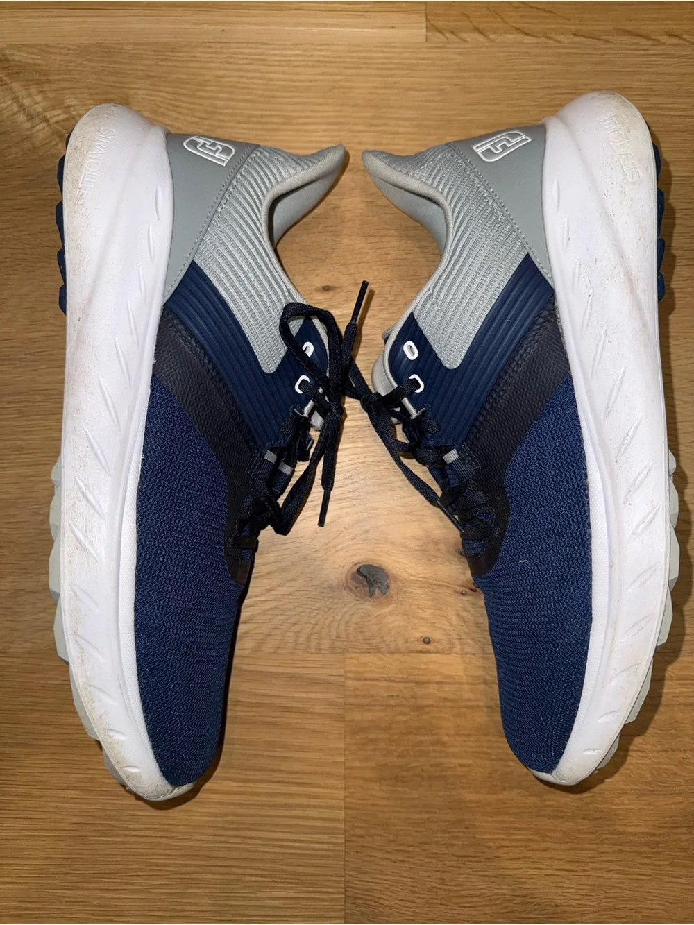 EUC FJ FootJoy Flex Navy blue gray Athletic spikeless golf Shoes men’s size 12